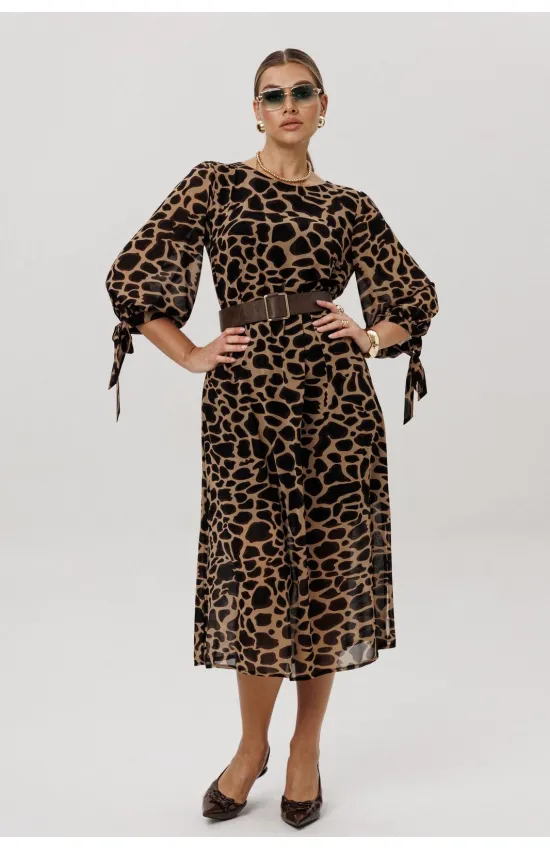 Платье Anelli 1733 Графичный леопард