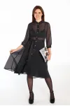 Платье I3I Fashion 102/1 черное в белый горошек