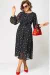 Платье Eva Grant 7177 черный в горох