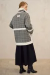 Пальто Lokka 1725 серый/белый/клетка