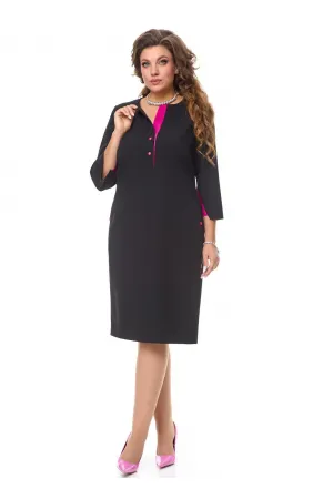 Платье Fita 1281 черно-фуксия