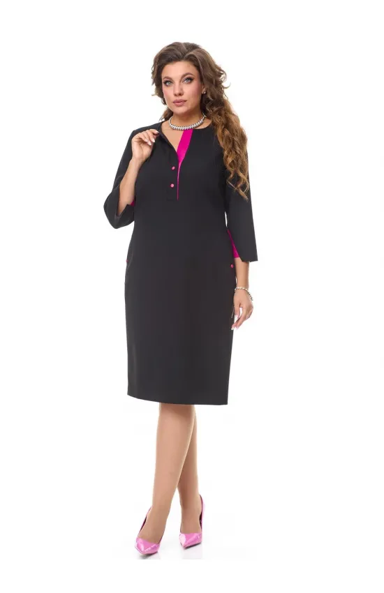 Платье Fita 1281 черно-фуксия