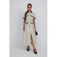 Платье Vesnaletto 4401 оттенки бежево-серый