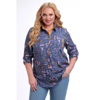 Блузка Таир-Гранд 62443 джинс-газета