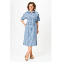 Платье Орхидея Люкс 1540 Синий, белый