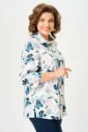 Блузка Белэльстиль 877-326 синие цветы