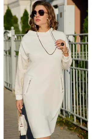 Платье Vittoria Queen 22443 дизайн молочный + жемчужный