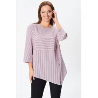 Блузка Modema 769-2 розово-серая полоска