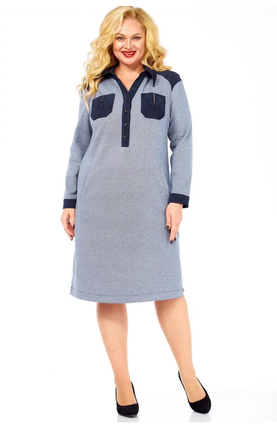 Платье Тэнси 407 джинсовый рубчик