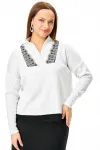 Кофта T&n 7723 белый с блеском.