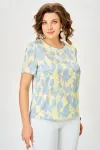 Майка Swallow 917 лимонный принт, «голубые цветы»