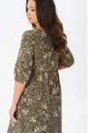 Платье Your Size 2254/164 Цветочный принт на темно-оливковом