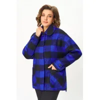 Пальто Дали 3583Л василёк с чёрным