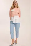 Кофта Kaloris 2183-1 коралловый+бевый