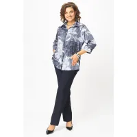 Блузка Белэльстиль 877-326 синий принт