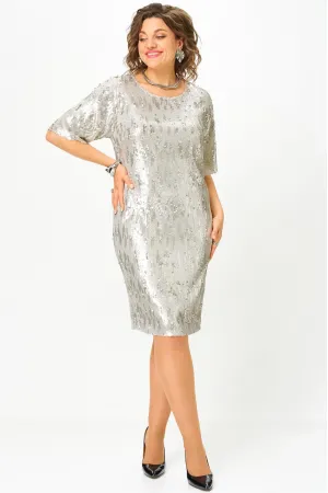 Платье Mira Fashion 5634-2 серебро Платье Mira Fashion 5634-2 серебро