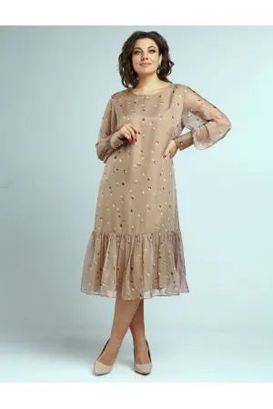 Платье Your Size 2250/164 Бежевый в цветочный принт
