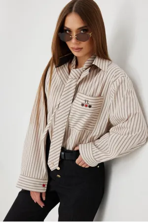 Блузка Vesnaletto 4327 бежевый полоска