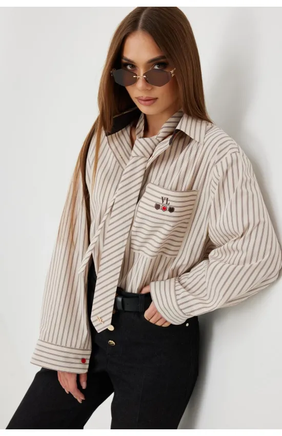 Блузка Vesnaletto 4327 бежевый полоска