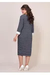 Платье Mira Fashion 5581 серый+белый