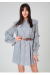 Платье Your Size 2129/164 Серо-голубой в цветы
