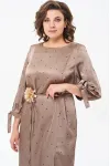 Платье Rishelie 976 бежевый в чёрный горох