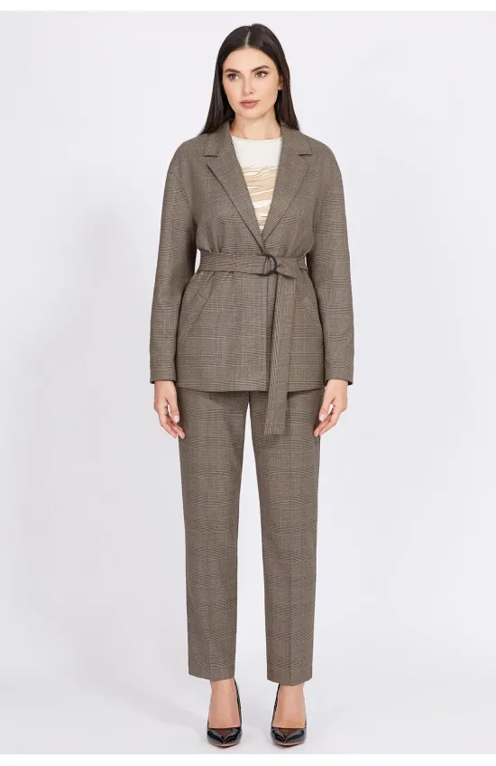 Пиджак Bazalini 4922 бежевая клетка