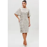Платье Mislana 1037/1 серебро