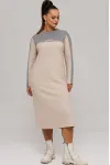 Платье Галеан Cтиль 995 бежевый с серым