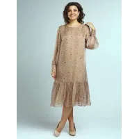 Платье Your Size 2250/170 Бежевый в цветочный принт