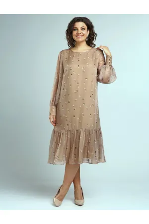 Платье Your Size 2250/170 Бежевый в цветочный принт