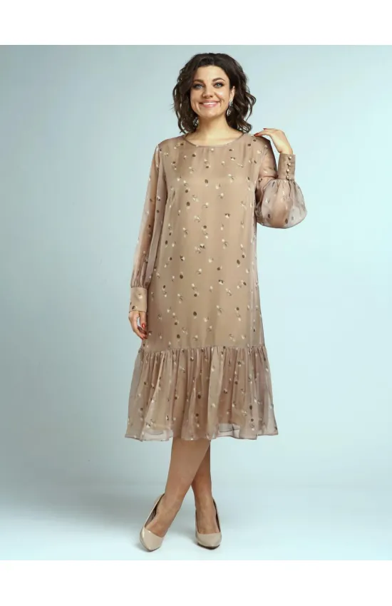 Платье Your Size 2250/170 Бежевый в цветочный принт