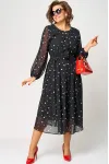 Платье Eva Grant 7177 черный в горох