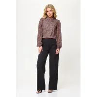 Блузка Talia Fashion 423 геометрический коричнево-черный принт. Блузка Talia Fashion 423 геометрический коричнево-черный принт.