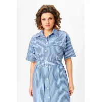 Платье Орхидея Люкс 1540 Синий, белый