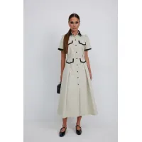 Платье Vesnaletto 4401 оттенки бежево-серый