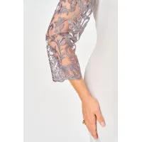 Платье Mira Fashion 5654 молочный+кружево