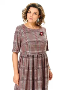 Платье Michel Chic 2132-2 брусничный, клетка