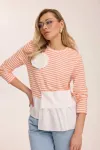 Кофта Kaloris 2183-1 коралловый+бевый