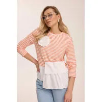 Кофта Kaloris 2183-1 коралловый+бевый