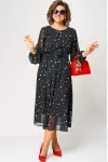 Платье Eva Grant 7177 черный в горох
