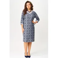 Платье Fita 5091 Роксана серо-синий