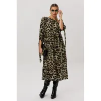 Платье Anelli 1733 Зеленый леопард