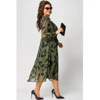 Платье Eva Grant 7122A принт олива Платье Eva Grant 7122A принт олива