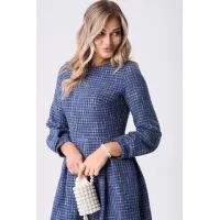 Платье Your Size 2268/164 Синий с добавлением бежевых нитей