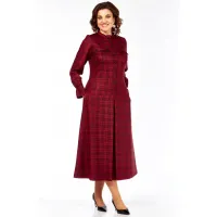 Платье Celentano 5078 бордовая клетка