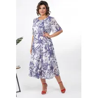 Платье Alani 2373 белый + фиолетовый