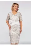 Платье Mira Fashion 5221-2 белый+бежевый