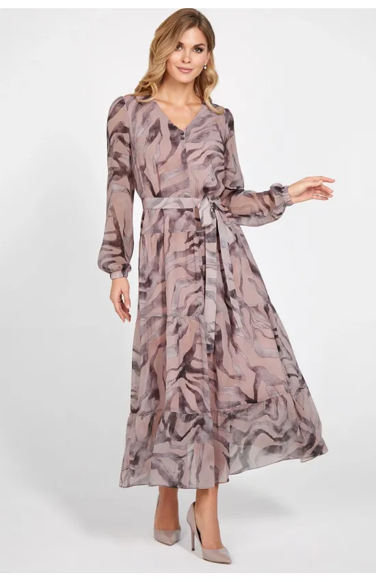 Платье Bazalini 4985 бежевый с рисунком