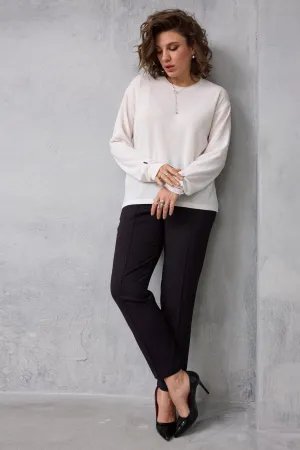 Брюки Begimoda 6078 чёрный баклажан